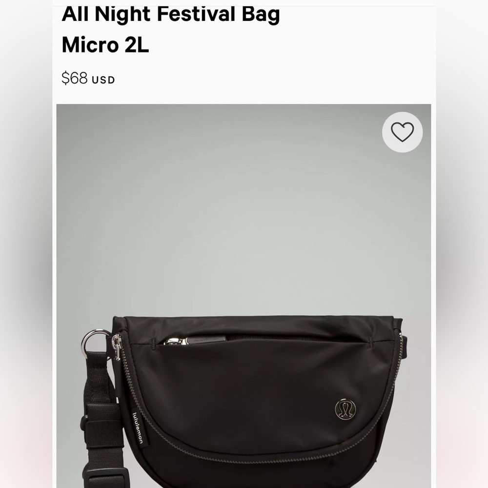 Lululemon all night festival bag